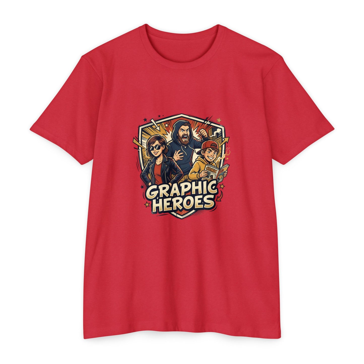 Retro Comic Heroes T-Shirt — Graphic Crew Tee