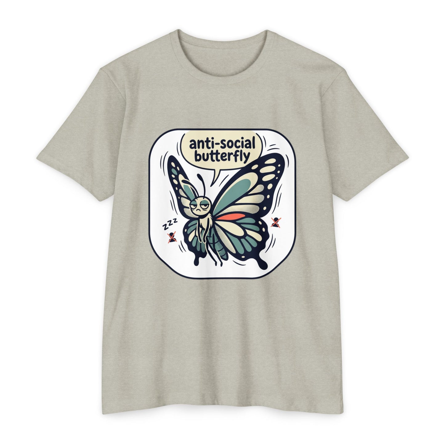 Anti-Social Butterfly T-Shirt — Cute Lazy Butterfly Graphic Tee