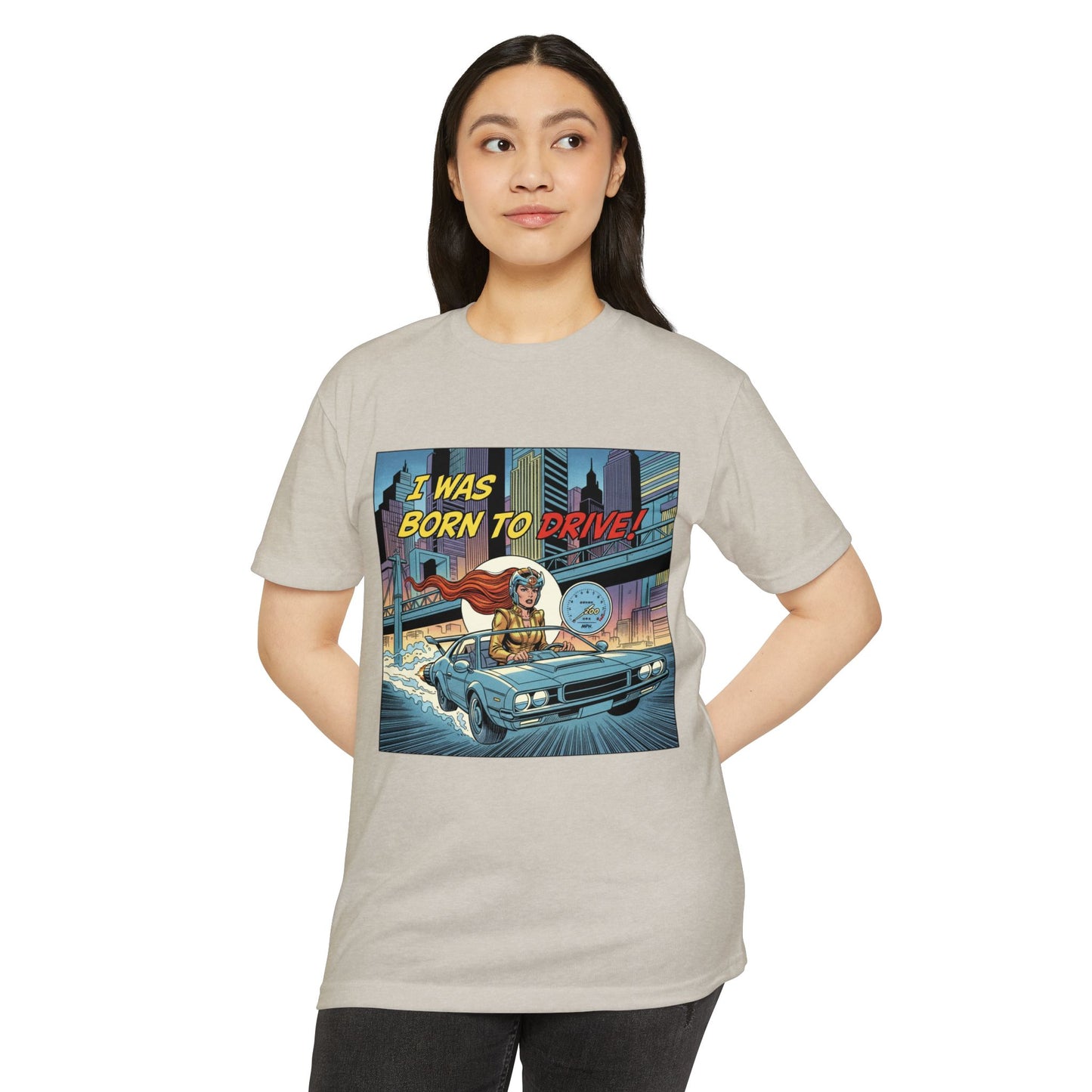 I Was Born to Drive Retro Comic Car T-Shirt