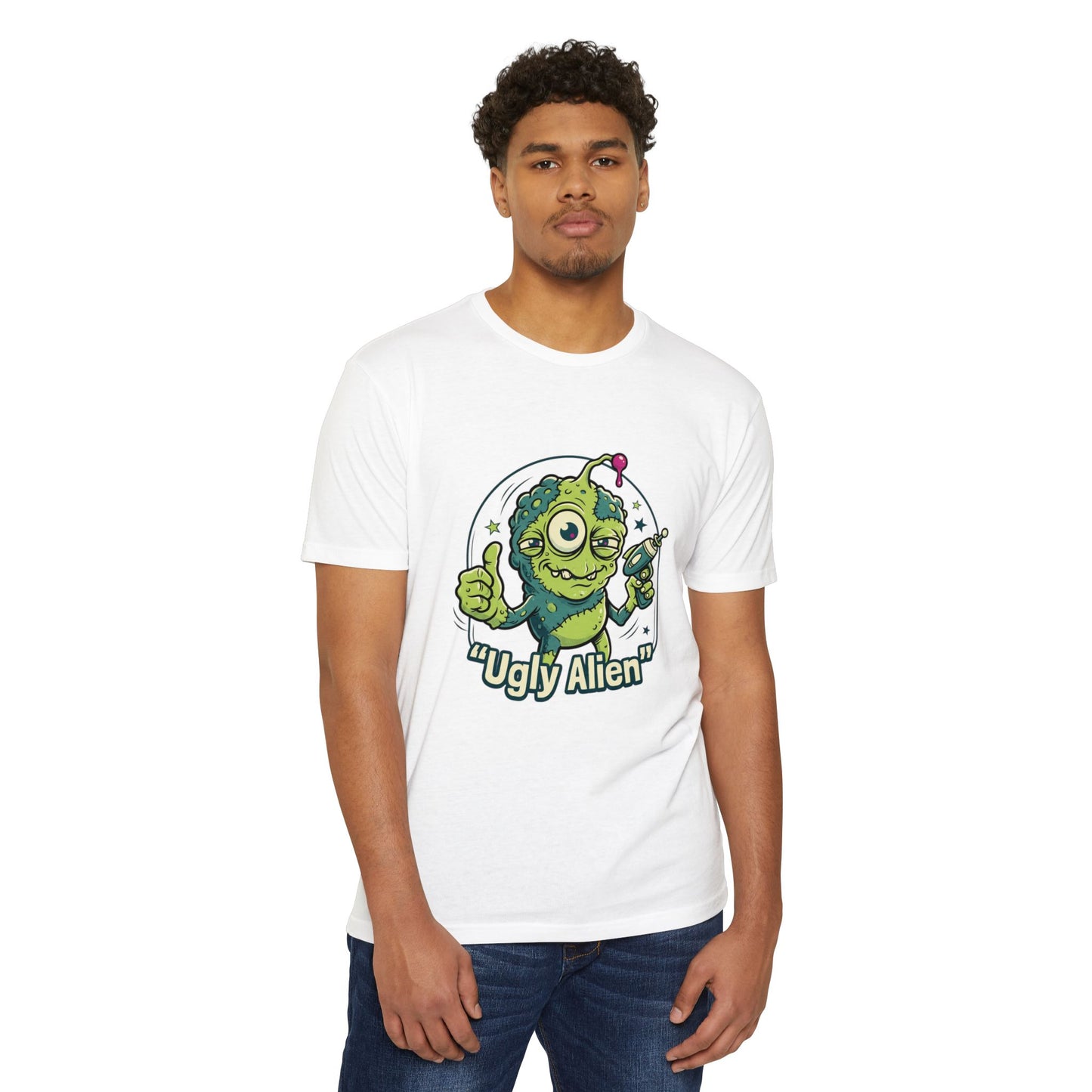 Ugly Alien Retro Cartoon Space Creature T-Shirt