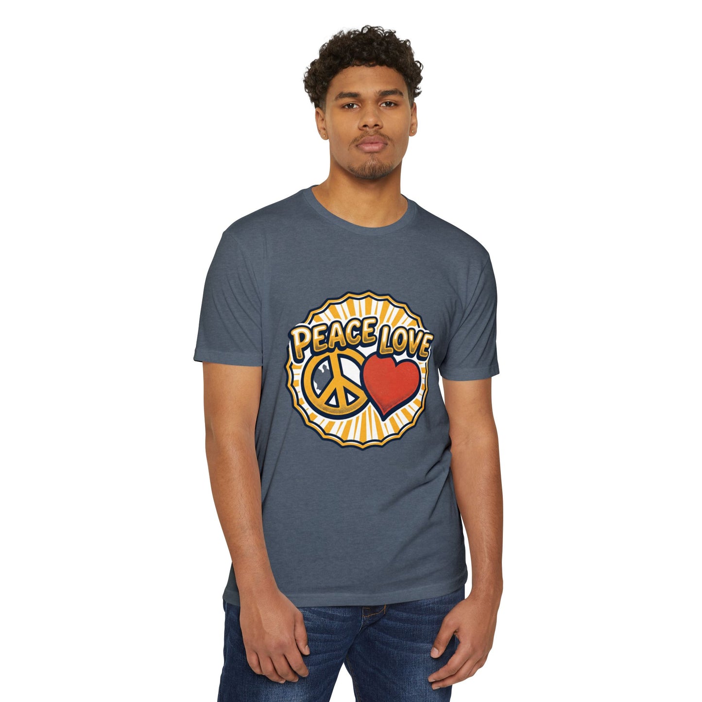 Peace Love Heart T-Shirt – Retro 70s Peace Sign Tee