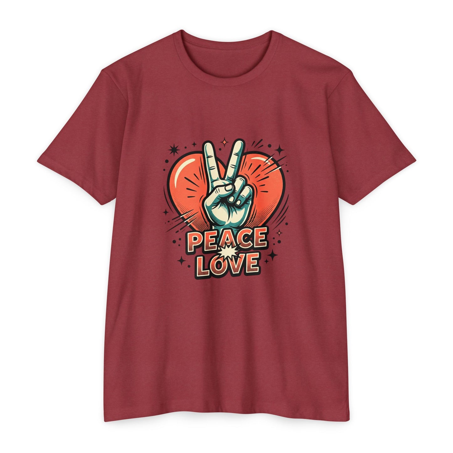 Peace Love Graphic T-Shirt — Retro Vibe Peace Sign Tee