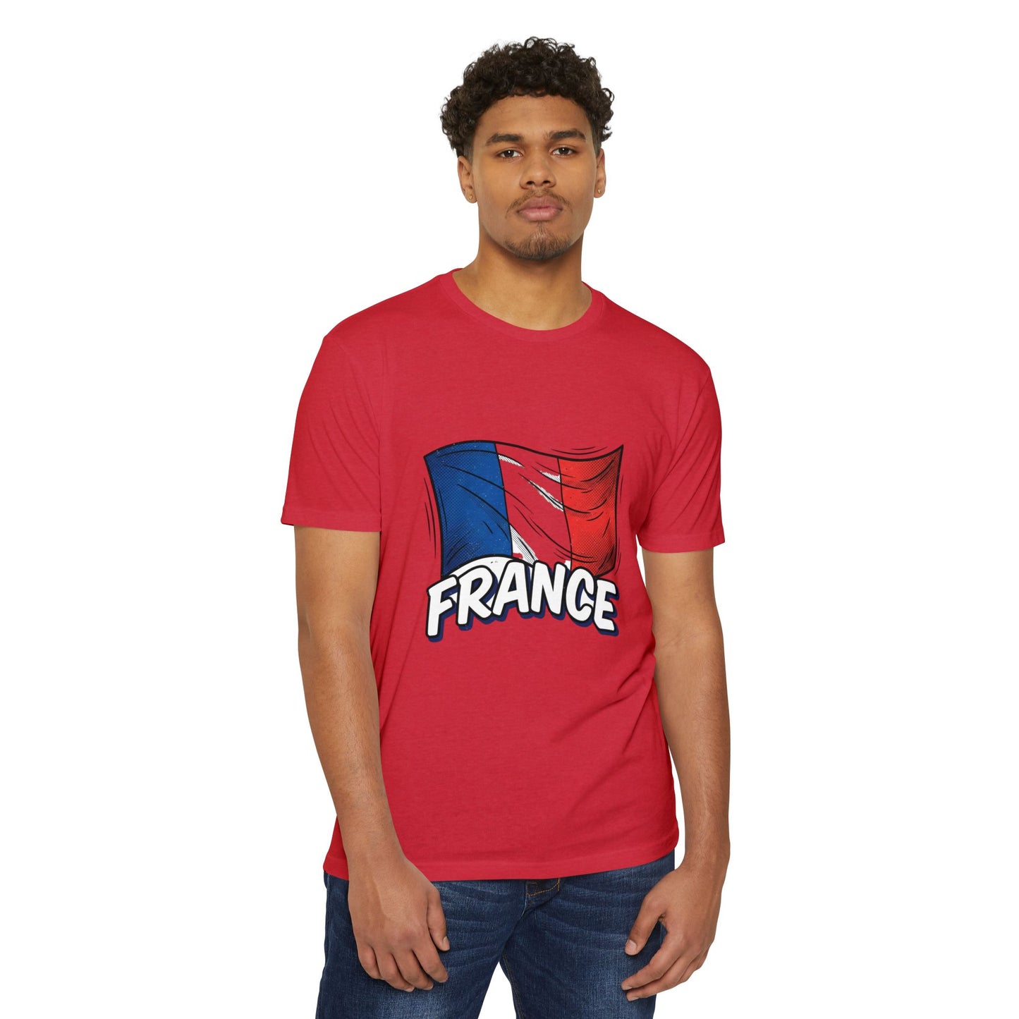 France Flag Retro Waving Tricolor T-Shirt
