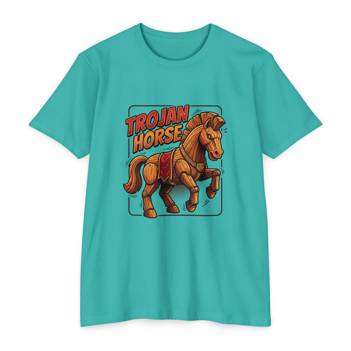 Trojan Horse Graphic Tee - Vintage Wooden Horse Illustration T-Shirt