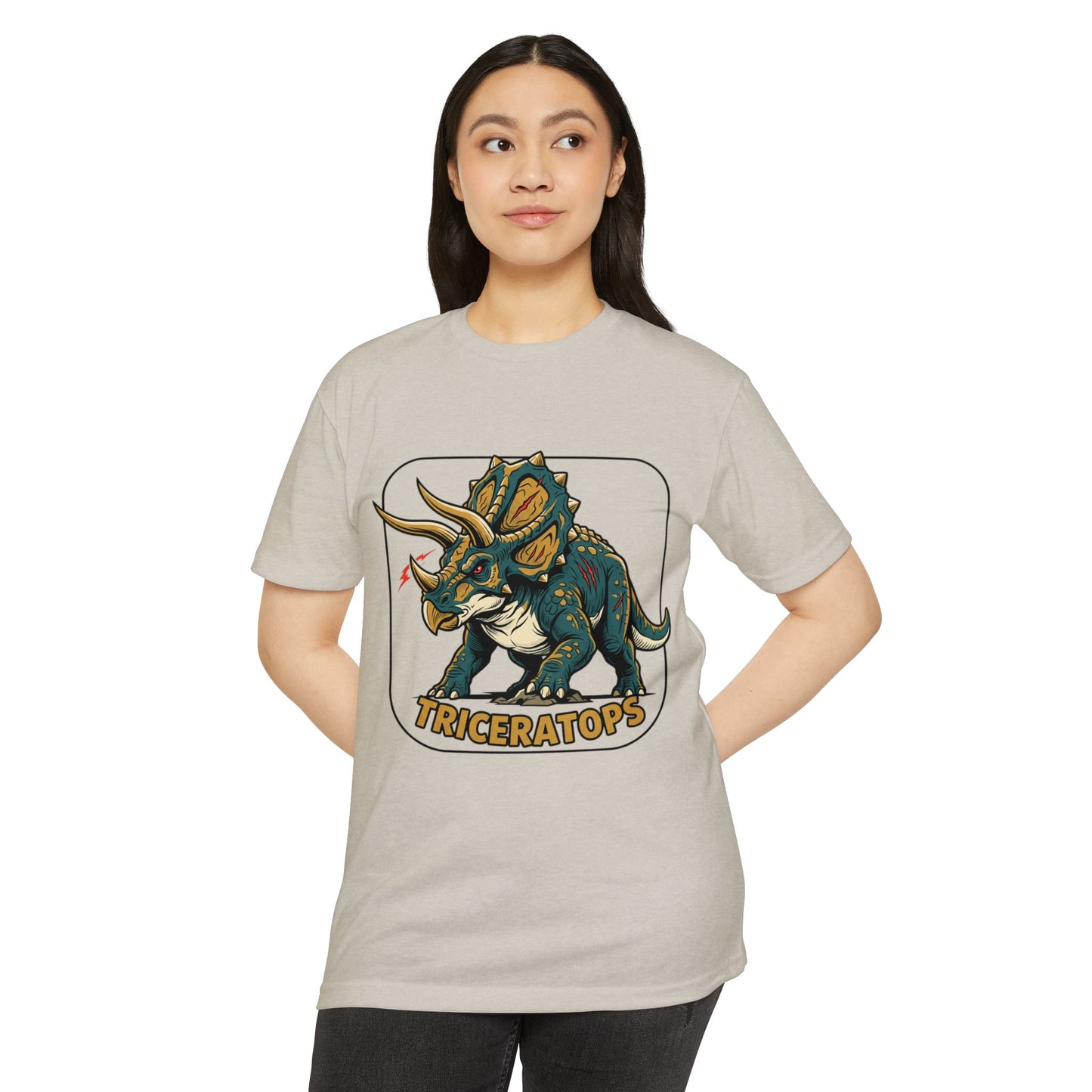 Triceratops Graphic T-Shirt — Retro Dinosaur Tee for Kids & Adults