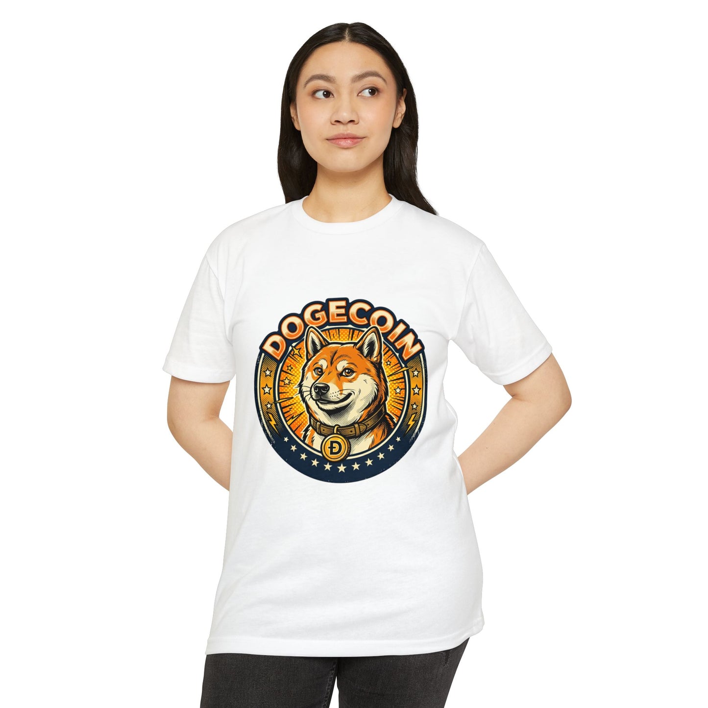 Dogecoin Coin Logo T‑Shirt — Retro Shiba Inu Crypto Tee
