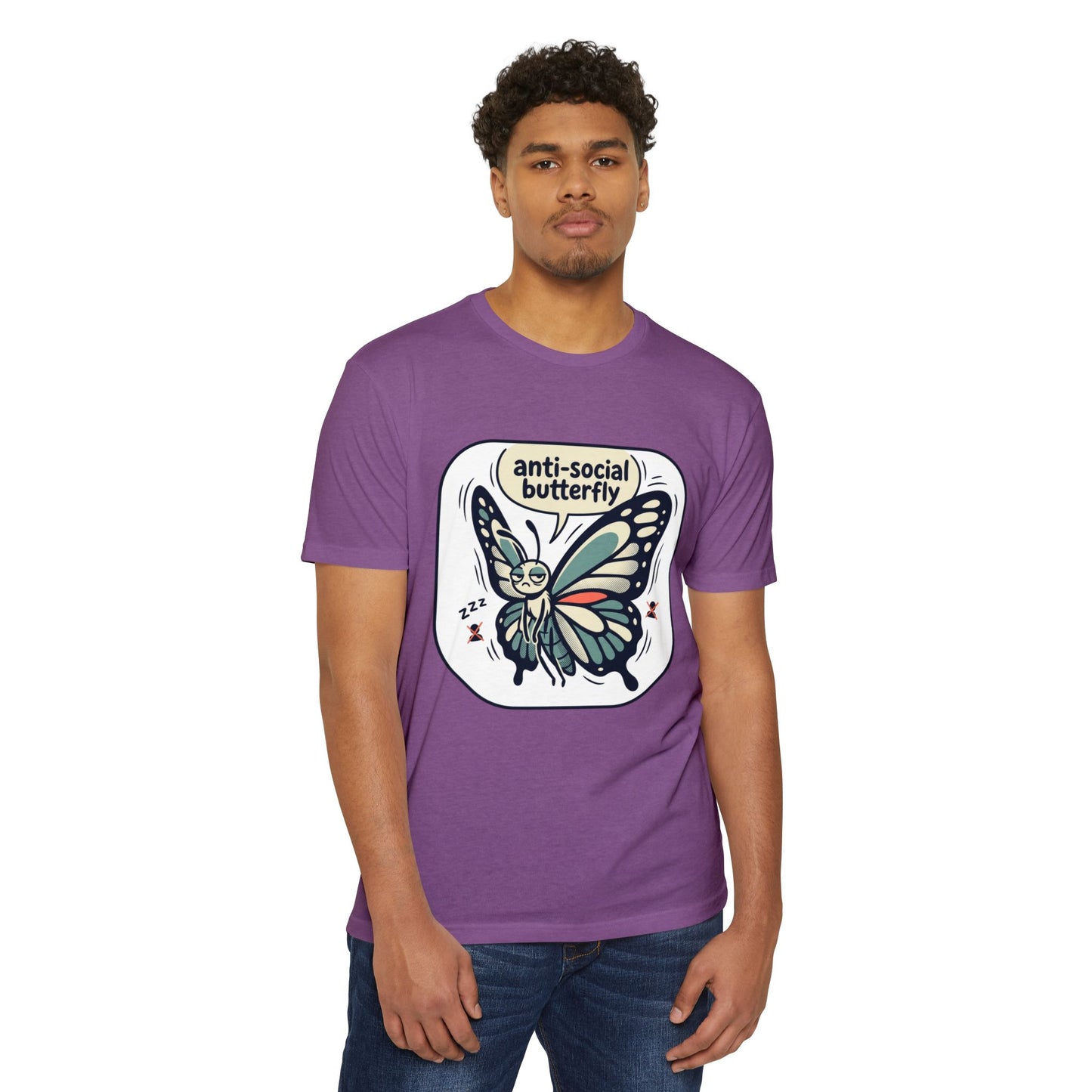 Anti-Social Butterfly T-Shirt — Cute Lazy Butterfly Graphic Tee