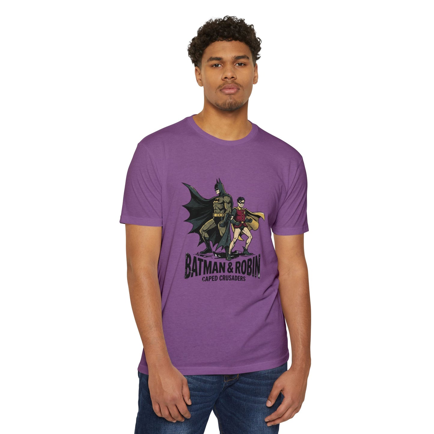 Batman & Robin Caped Crusaders Vintage Superhero T-Shirt