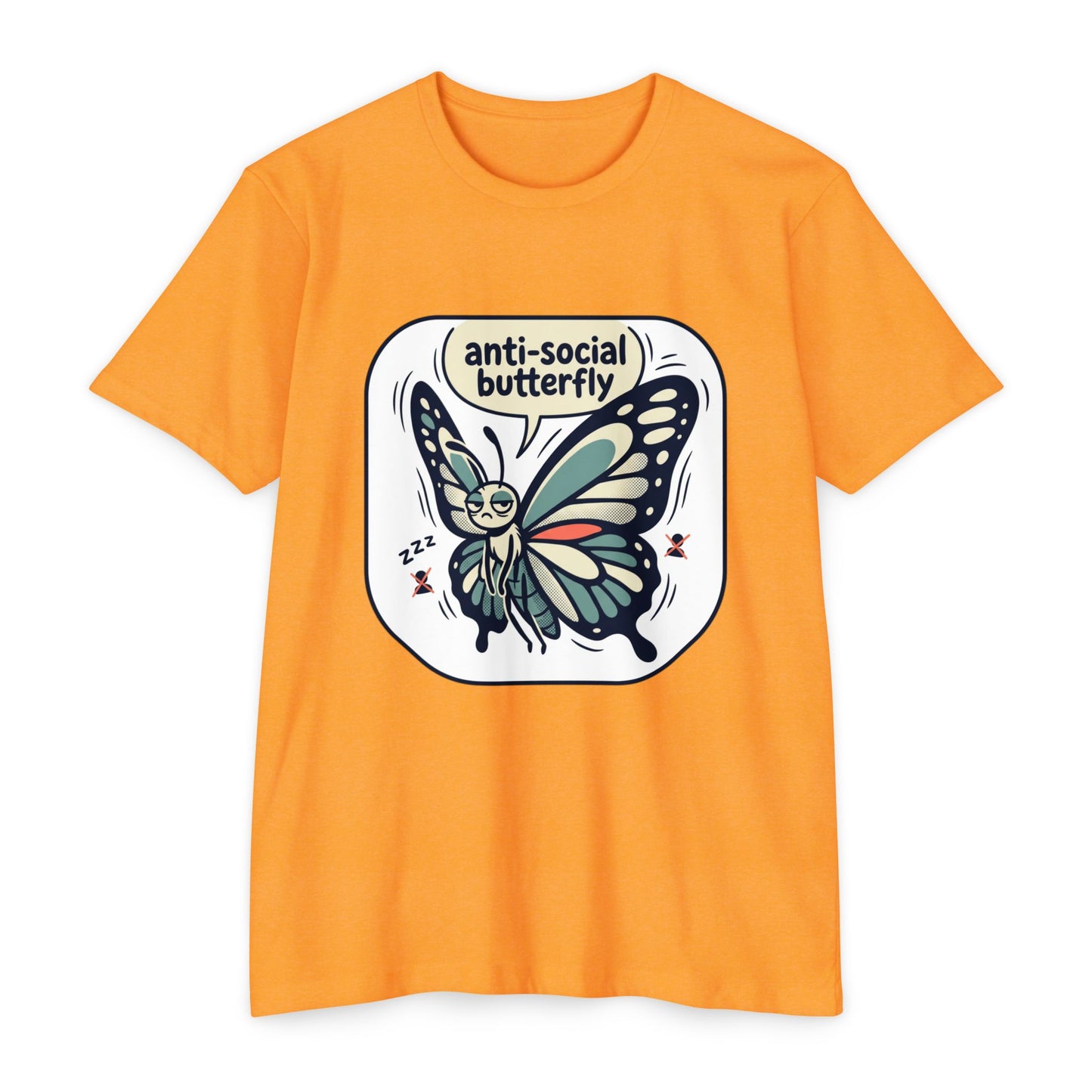 Anti-Social Butterfly T-Shirt — Cute Lazy Butterfly Graphic Tee