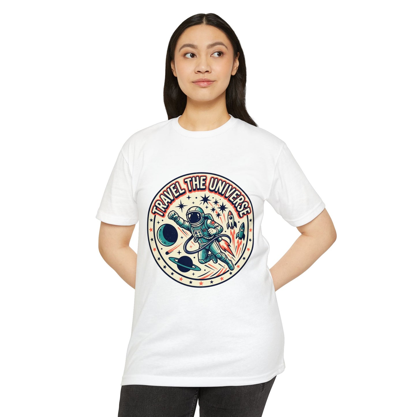 Travel the Universe Astronaut Retro Space T-Shirt
