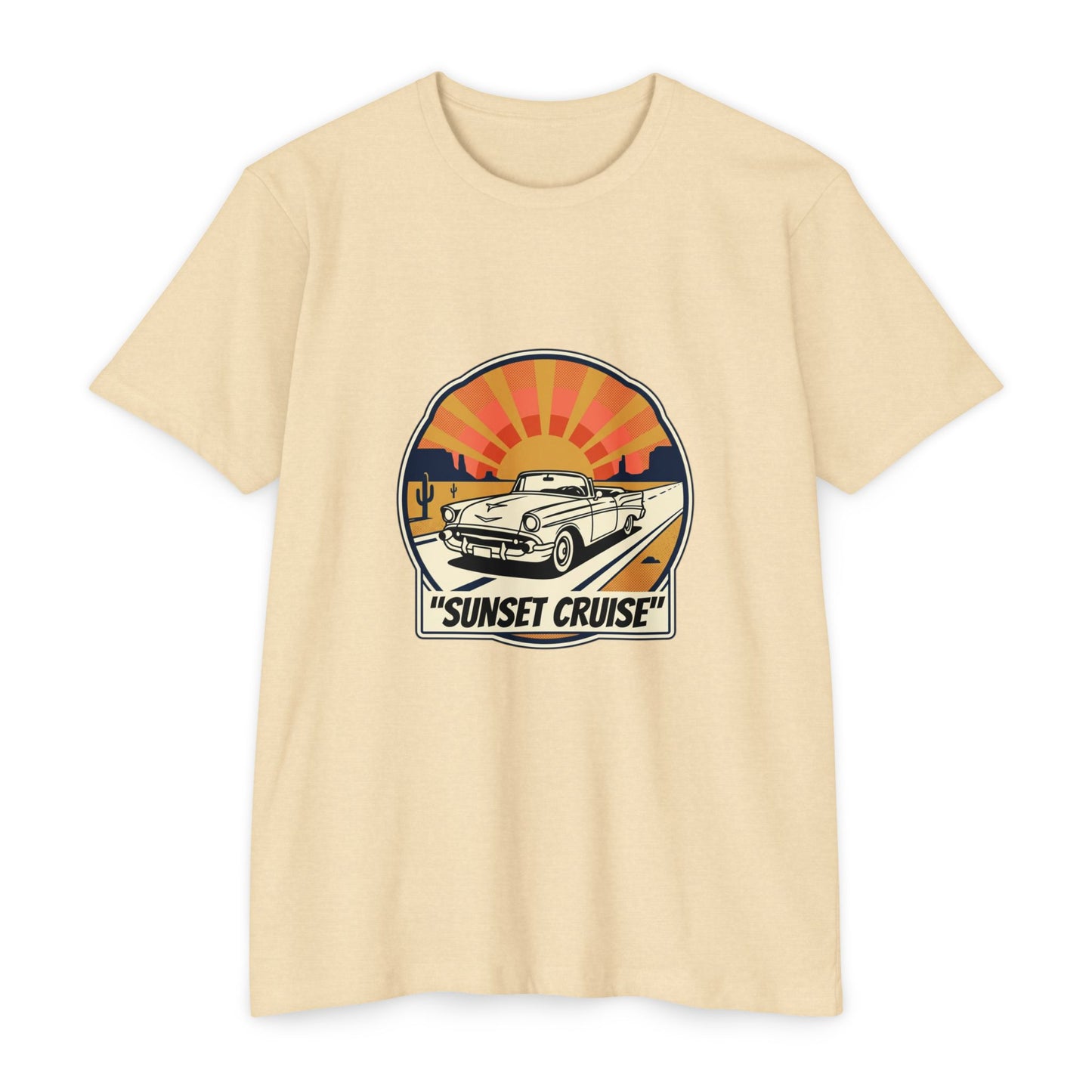 Sunset Cruise Vintage Car T-Shirt