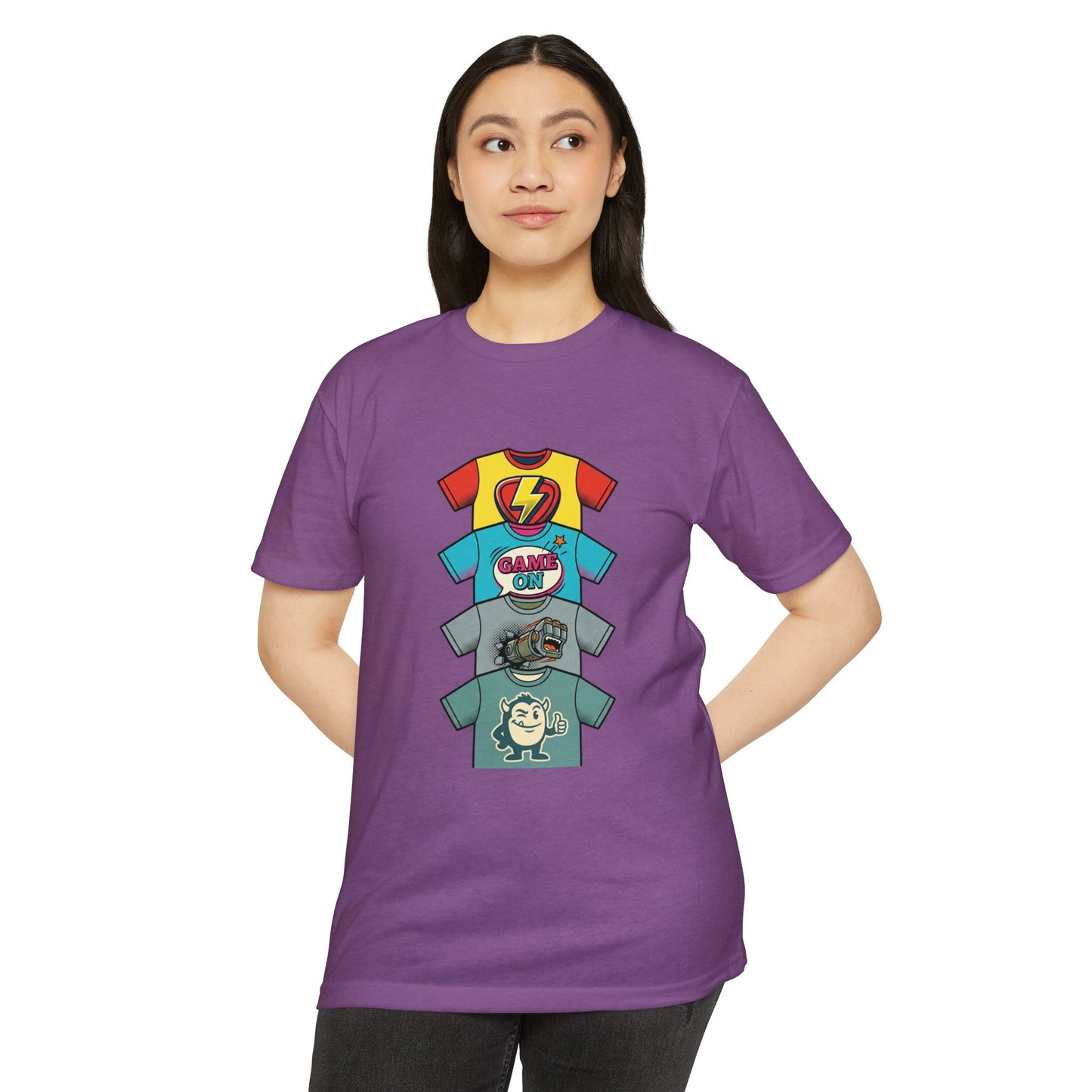 Playful Superhero Gamer Graphic T-Shirt