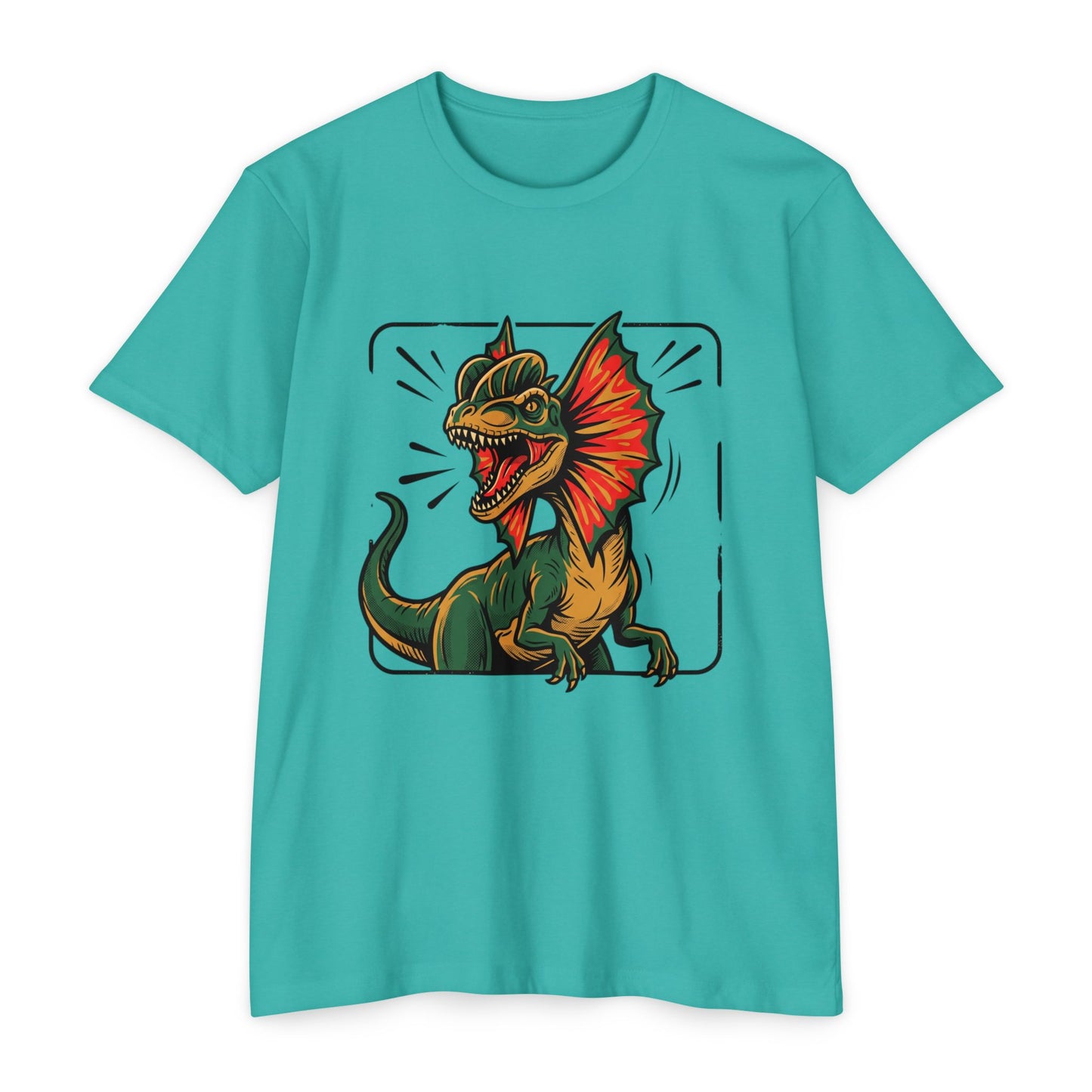 Frilled Lizard Dino Tee — Colorful Frill Graphic T-Shirt
