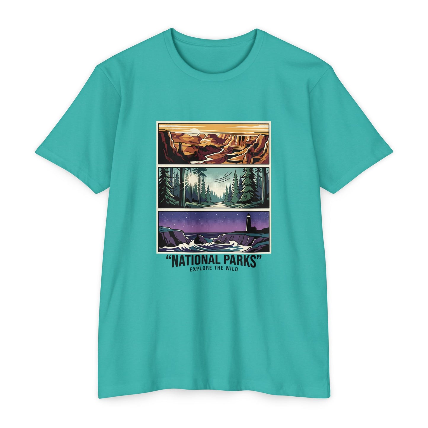 National Parks Scenic Panels T-Shirt — Explore the Wild Graphic Tee