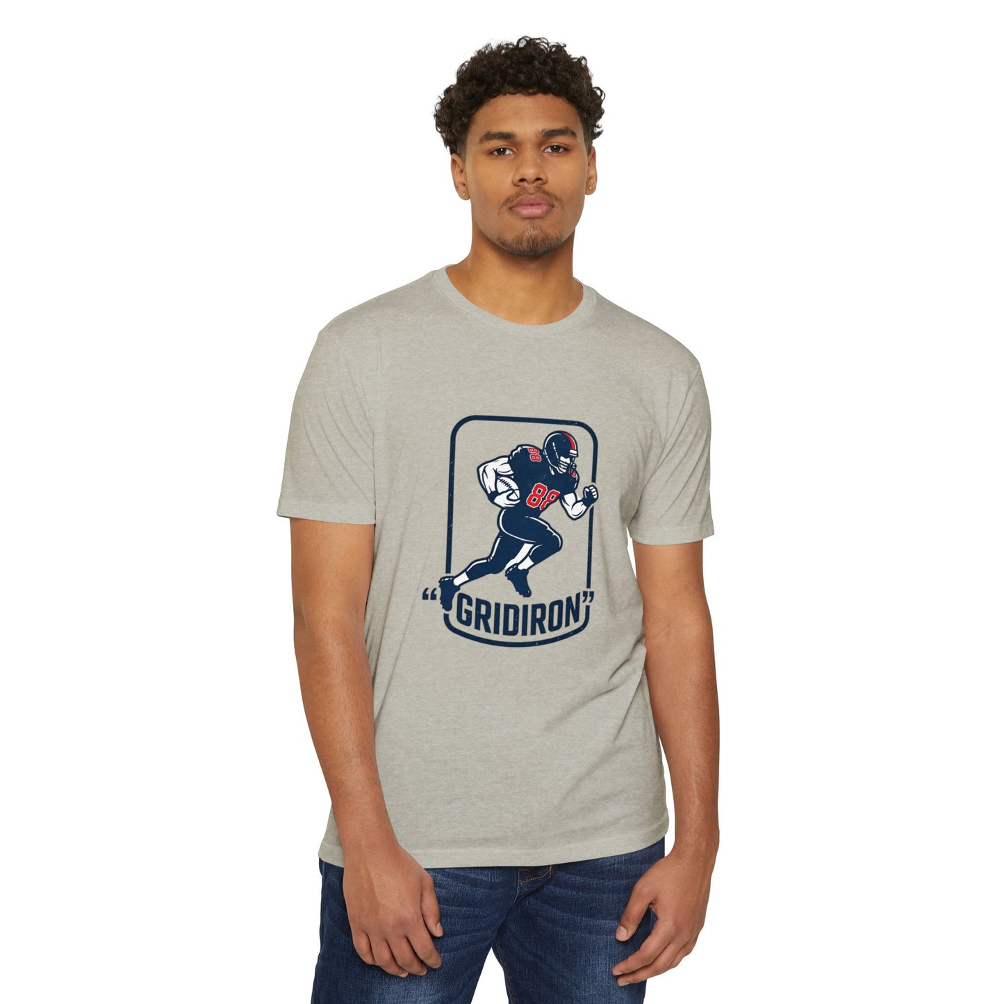 Gridiron Football Player T-Shirt — Retro Helmet Design