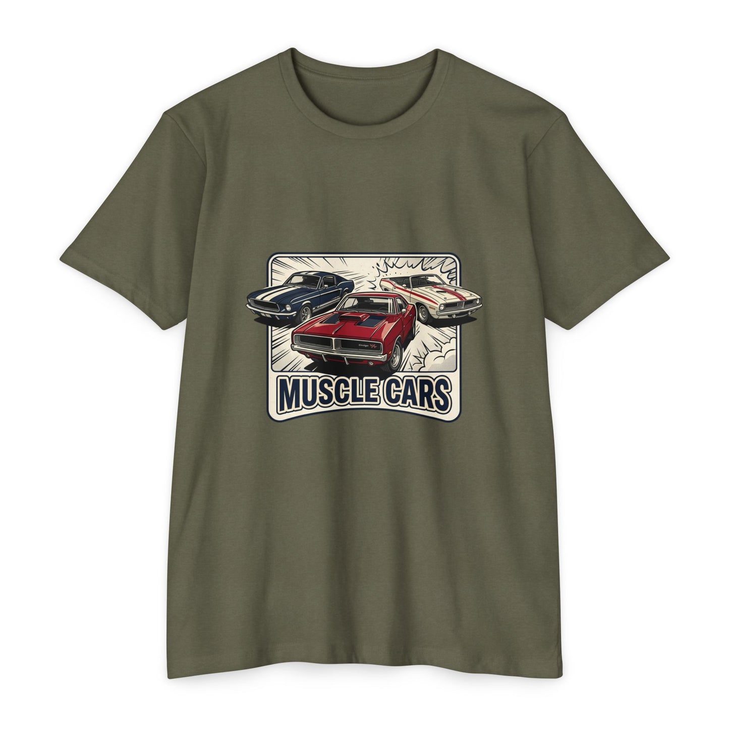 Retro Muscle Cars Graphic T-Shirt — Vintage Hot Rod Design