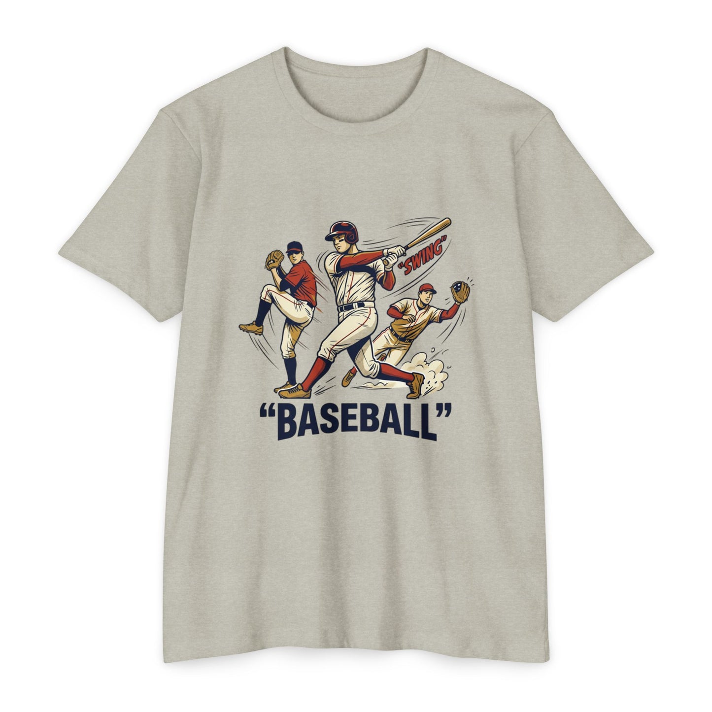Vintage Baseball Players Tee – Retro 'BASEBALL' Graphic T-Shirt