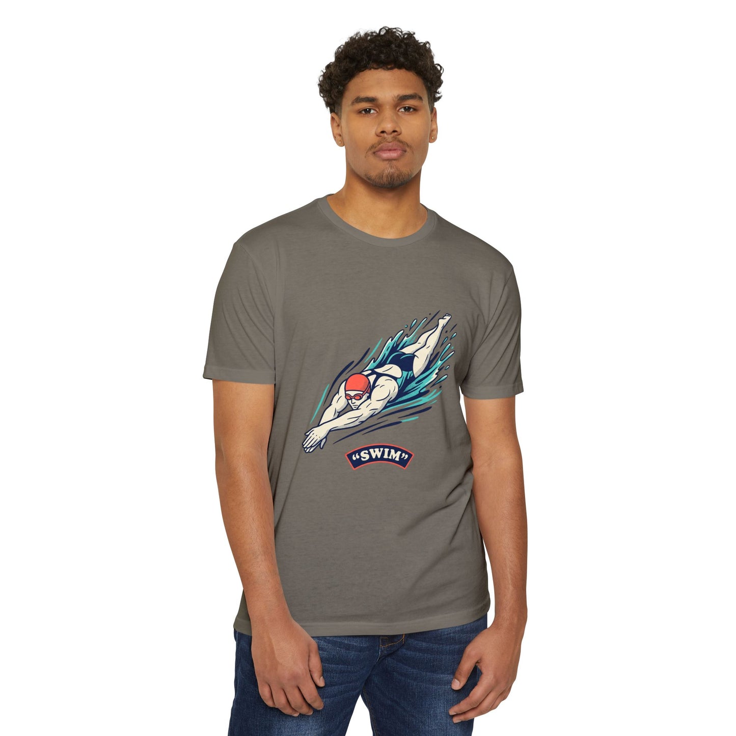 Swimmer Dive T-Shirt — "Swim" Graphic Athletic Tee