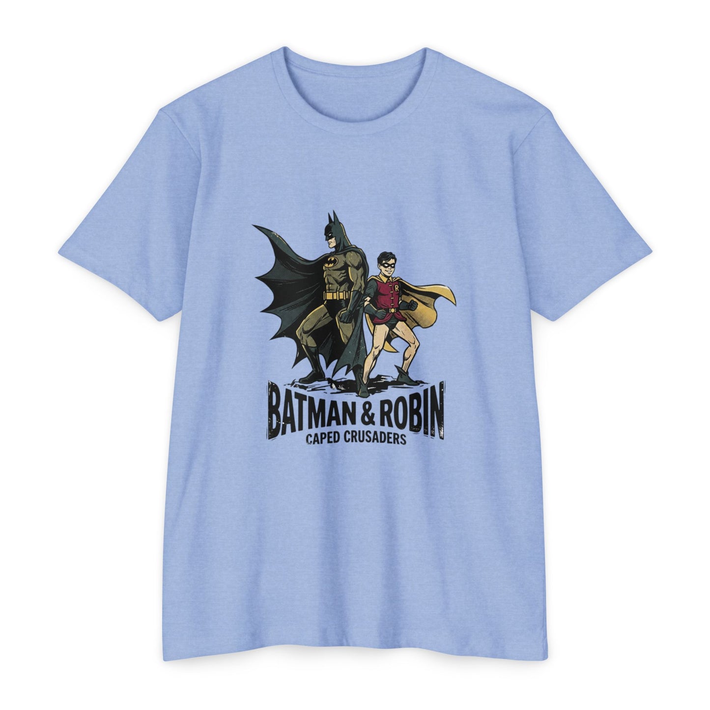 Batman & Robin Caped Crusaders Vintage Superhero T-Shirt