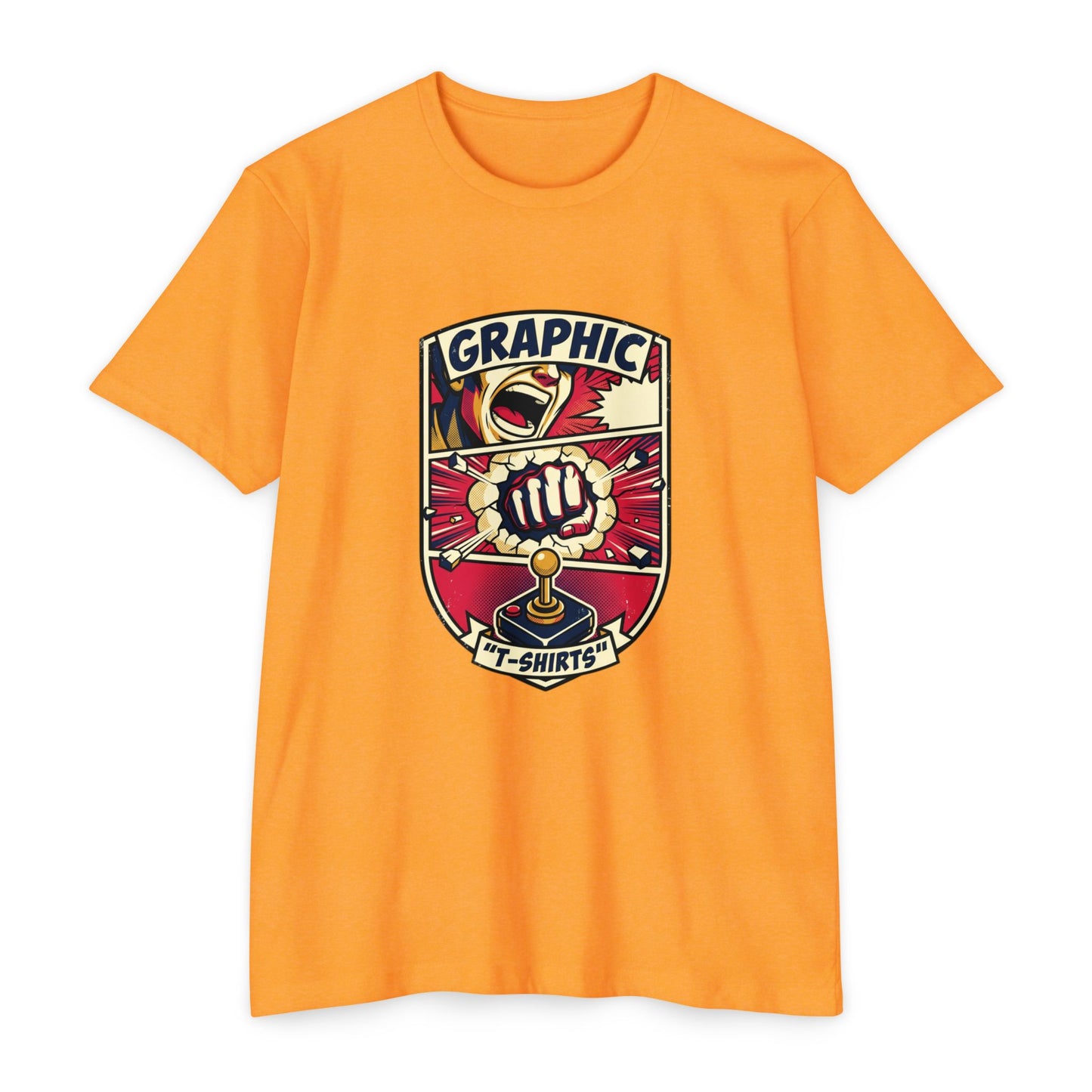 Vintage Gamer Logo T-Shirt — Fist & Joystick Retro Graphic Tee
