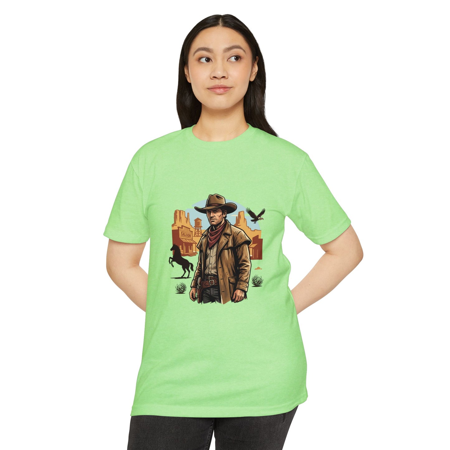 Western Cowboy Graphic T-Shirt — Desert Outlaw Illustration