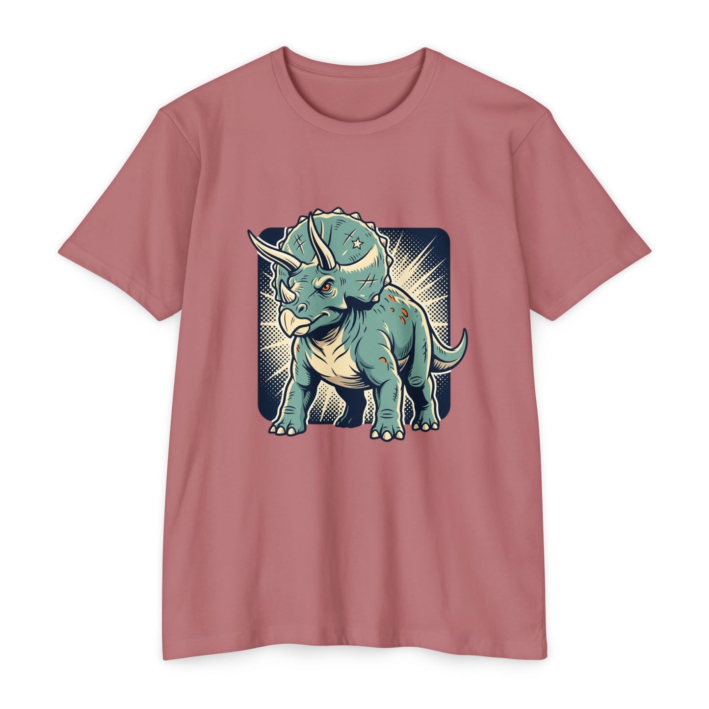 Retro Triceratops Graphic T-Shirt — Vintage Dino Illustration Tee