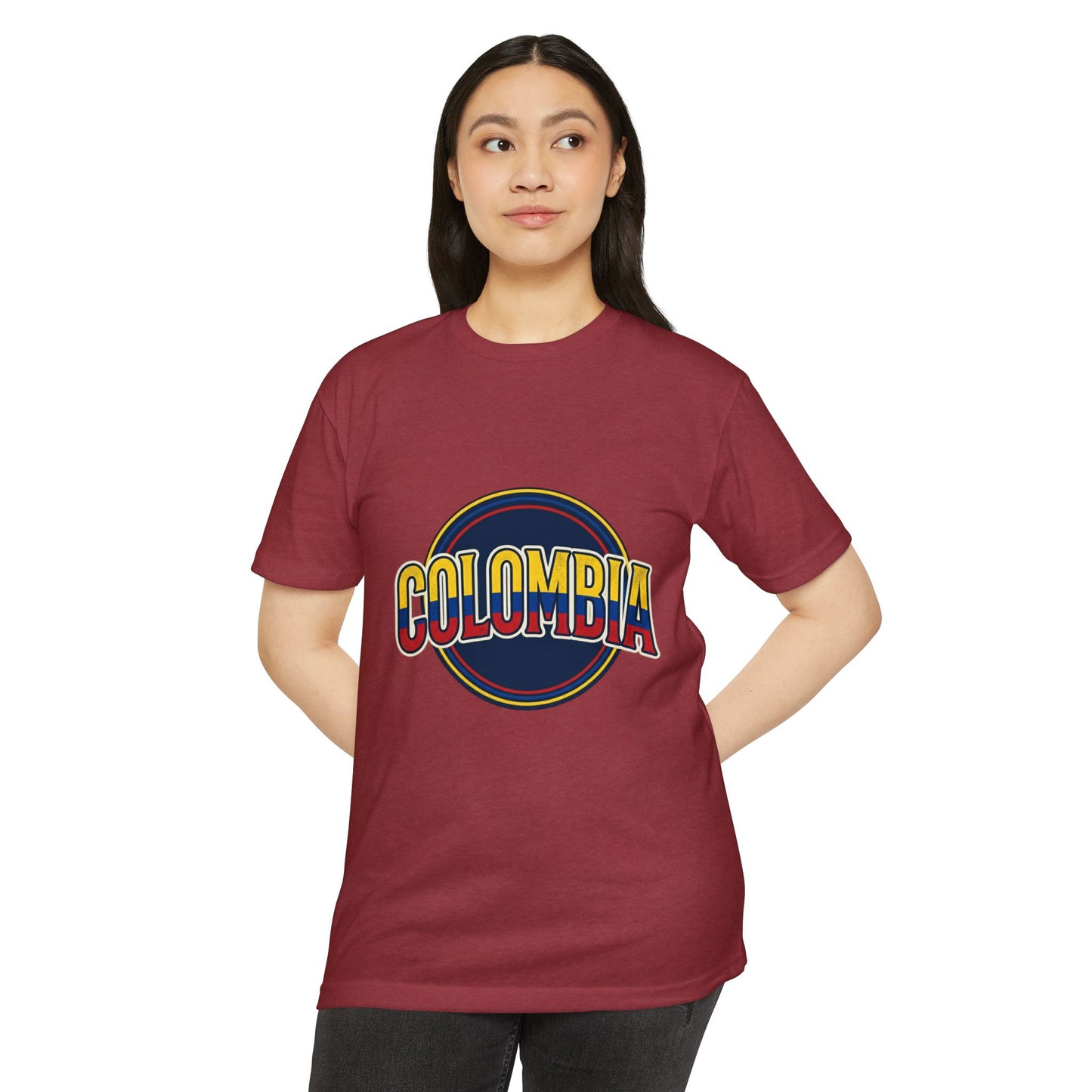 Colombia Retro Circle Vintage Flag Travel T-Shirt