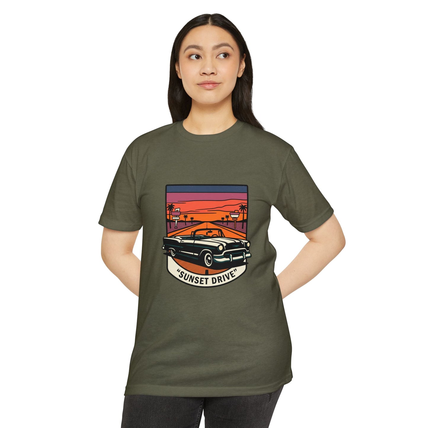 Sunset Drive Vintage Car T-Shirt