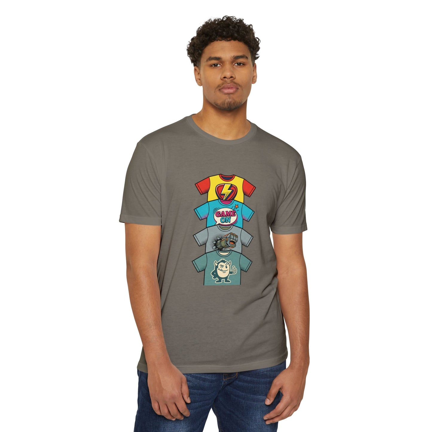 Playful Superhero Gamer Graphic T-Shirt