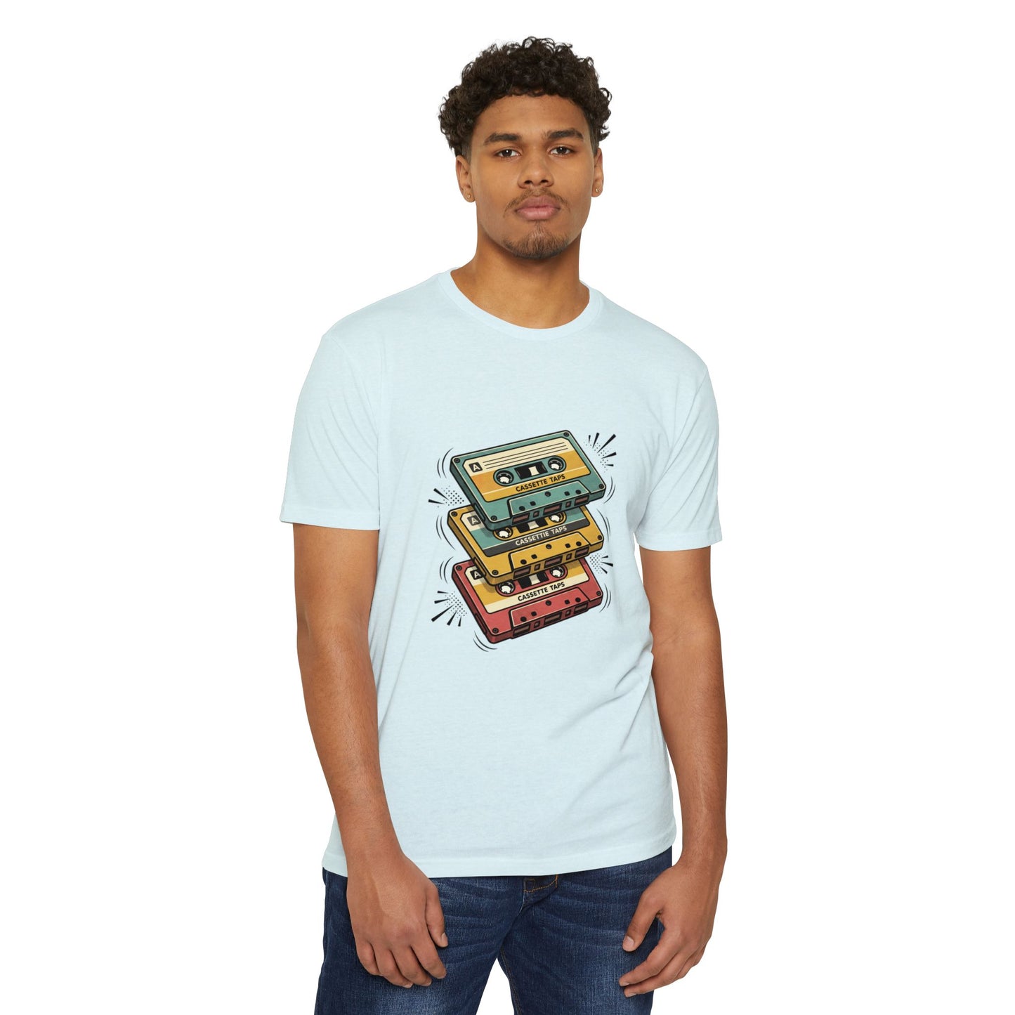Retro Cassette Stack T-Shirt — Vintage 80s Music Tee