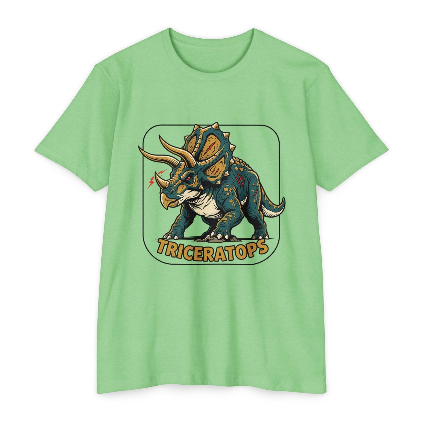 Triceratops Graphic T-Shirt — Retro Dinosaur Tee for Kids & Adults