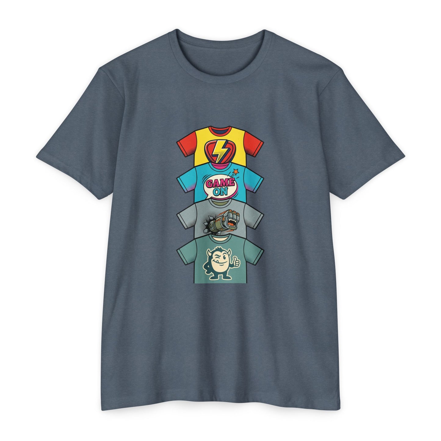 Playful Superhero Gamer Graphic T-Shirt