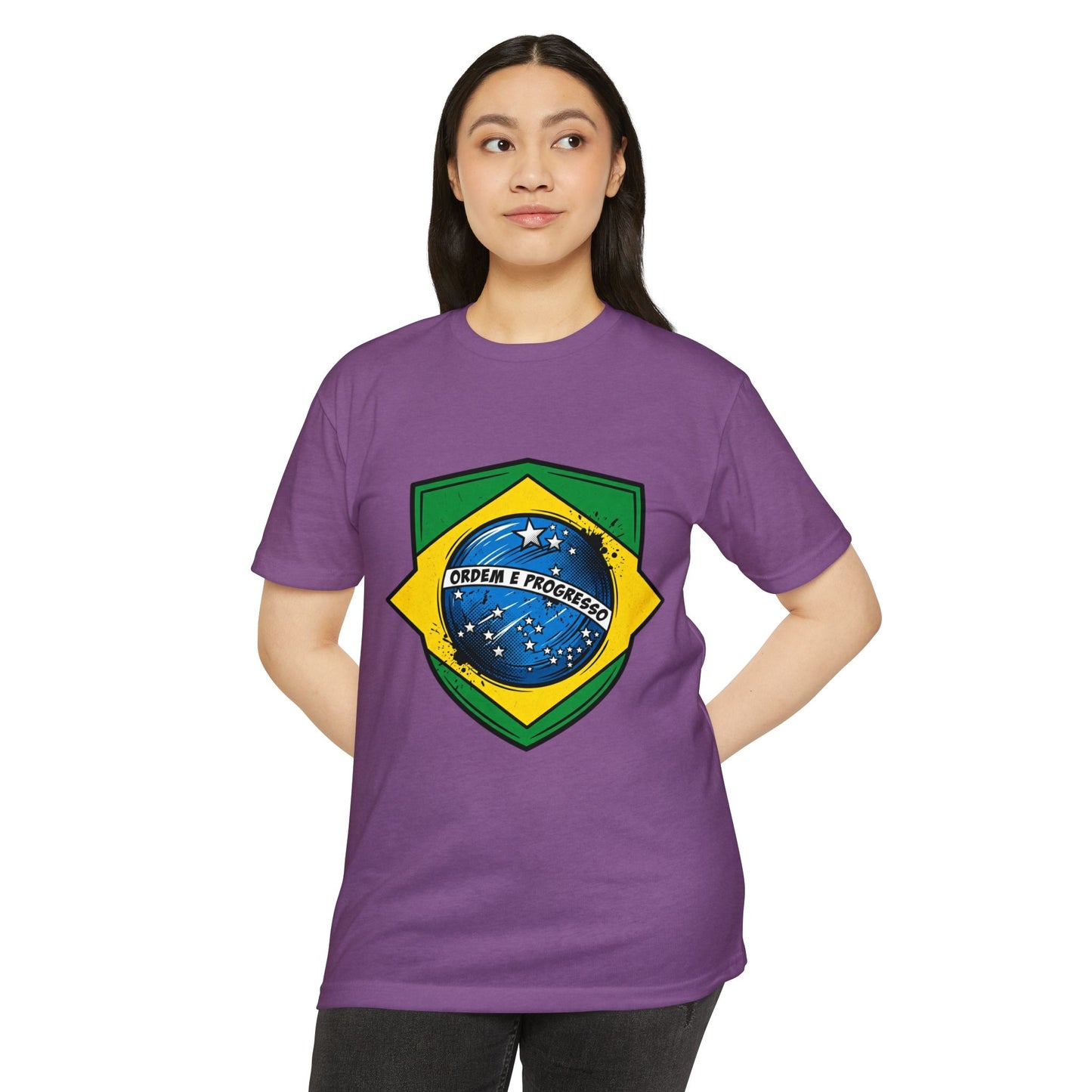Brazil Flag Crest T-Shirt — Brazilian Soccer/Patriot Pride Tee
