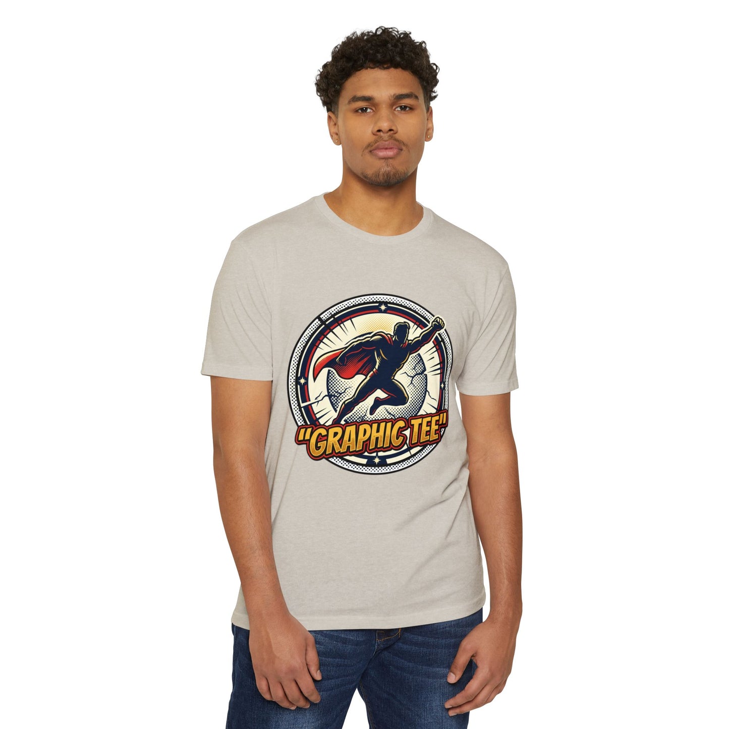 Retro Comic Superhero Cape Graphic Tee