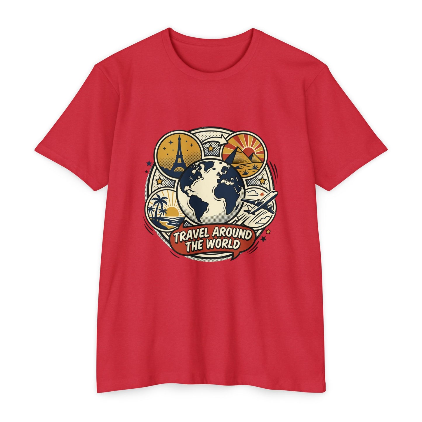 Vintage 'Travel Around The World' Globe Adventure T-Shirt