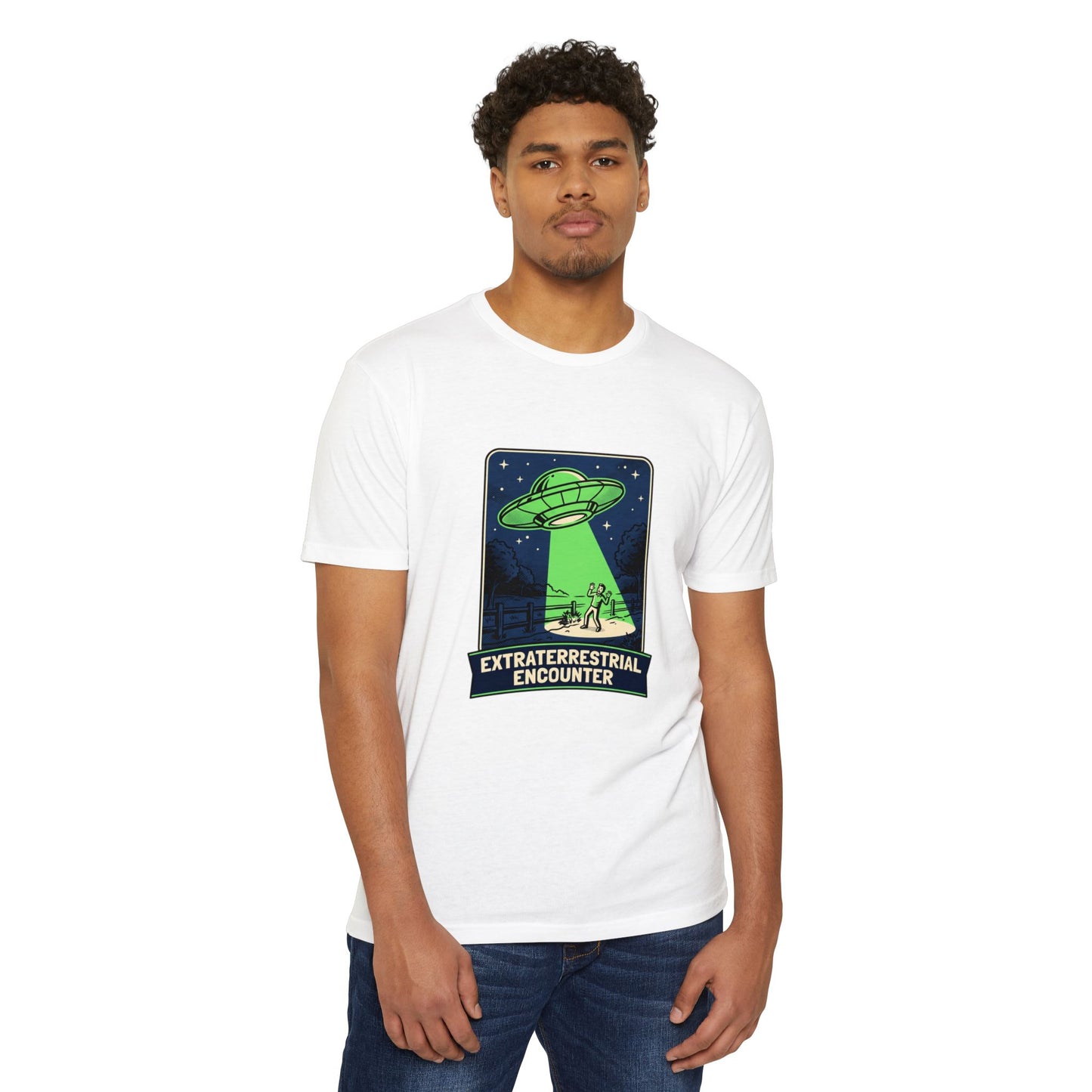 Alien Abduction T-Shirt — “Extraterrestrial Encounter” Vintage UFO Graphic