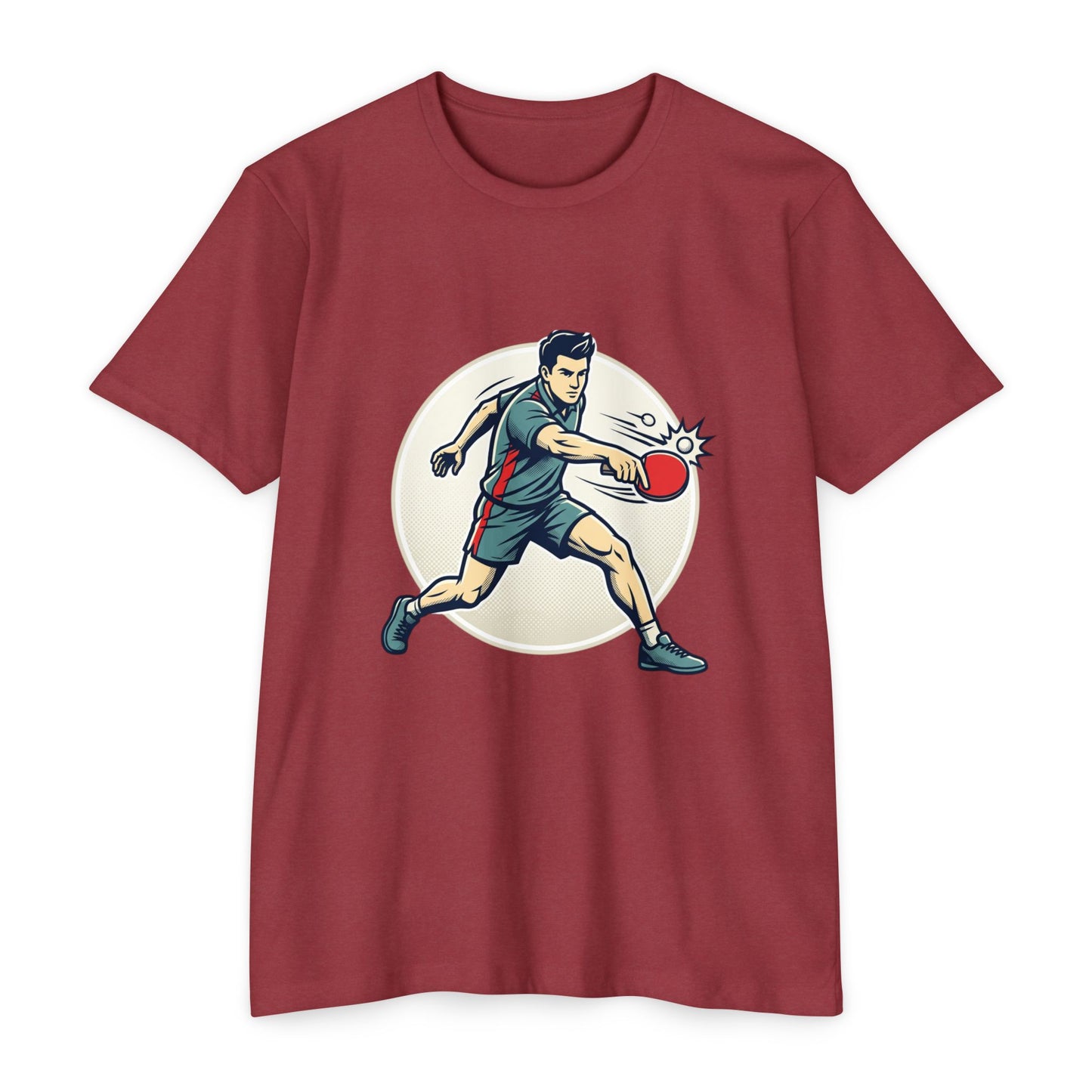 Table Tennis Player Illustration T-Shirt — Ping Pong Athlete Graphic Tee