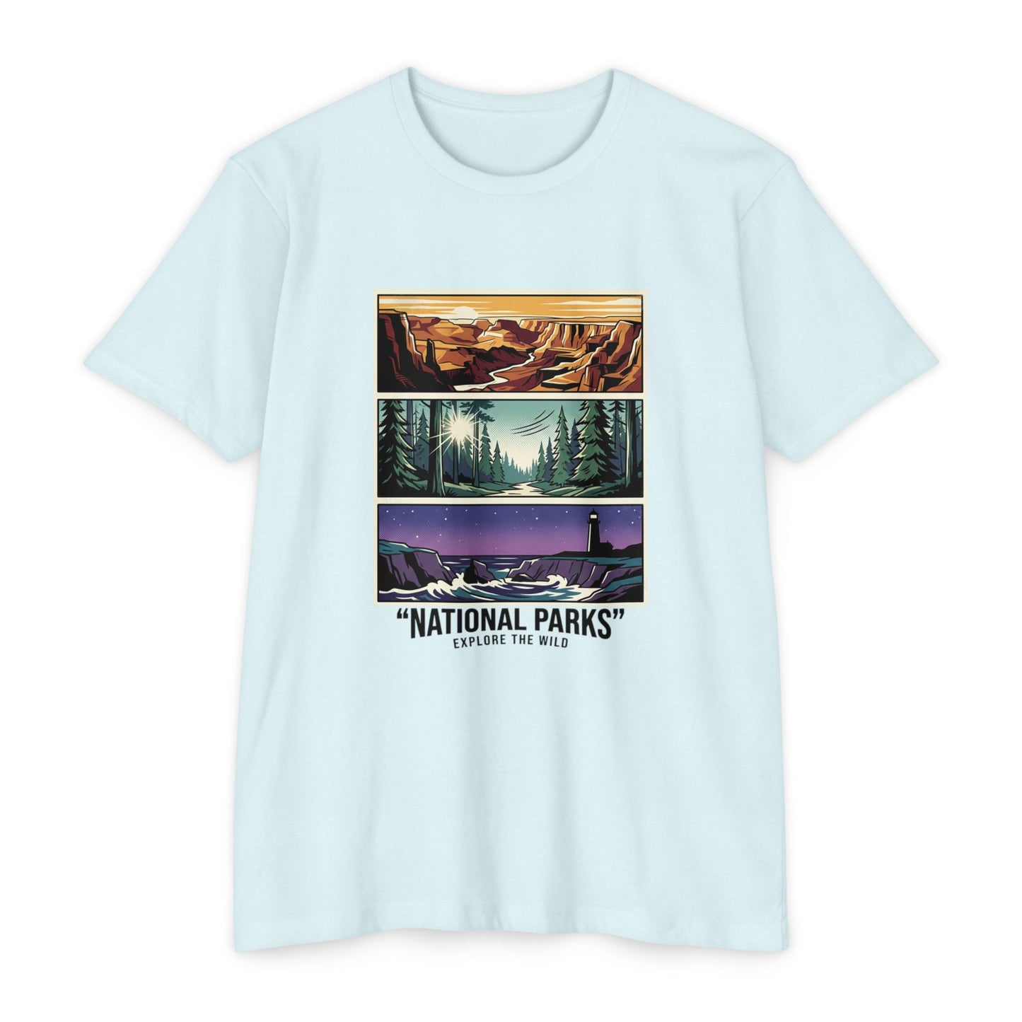 National Parks Scenic Panels T-Shirt — Explore the Wild Graphic Tee