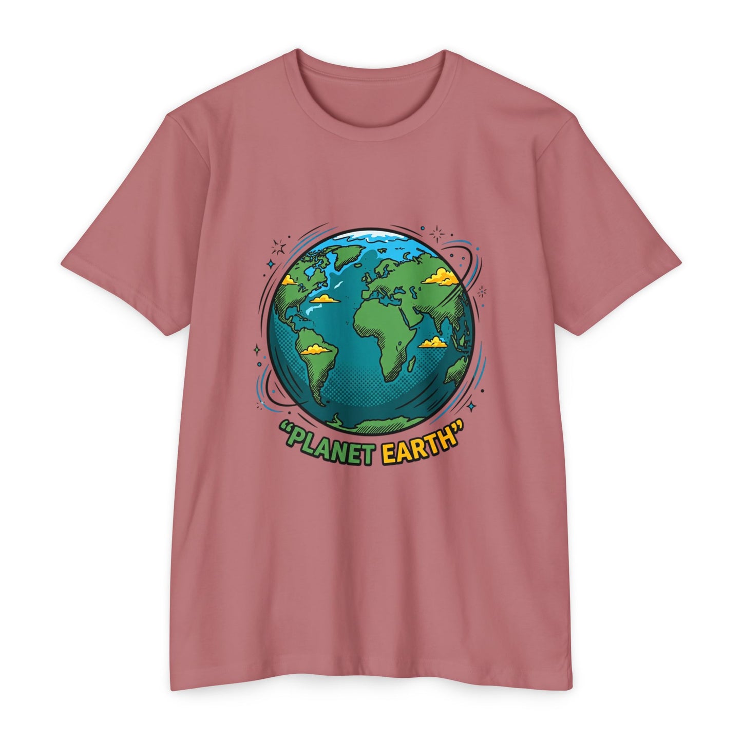 Retro Planet Earth Graphic T-Shirt — Vintage Earth Illustration Tee