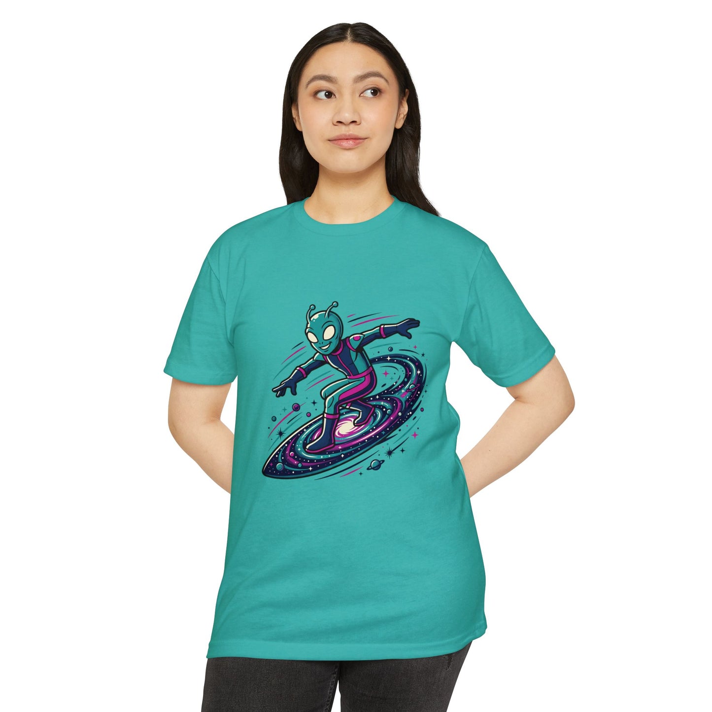 Alien Surfer Retro Space Skate T-Shirt