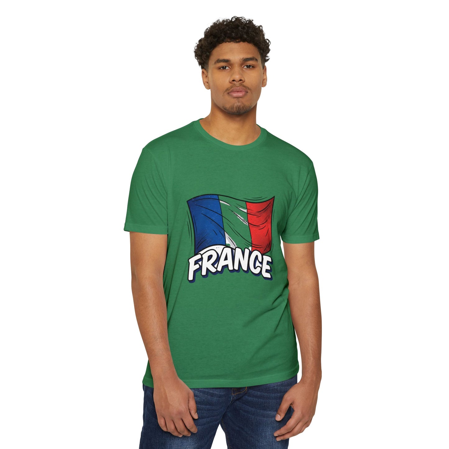 France Flag Retro Waving Tricolor T-Shirt