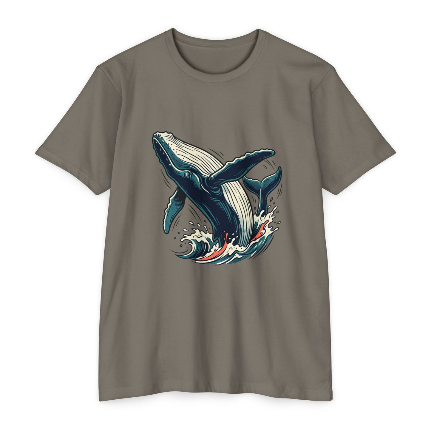 Whale Wave Graphic T-Shirt — Ocean Humpback Illustration Tee
