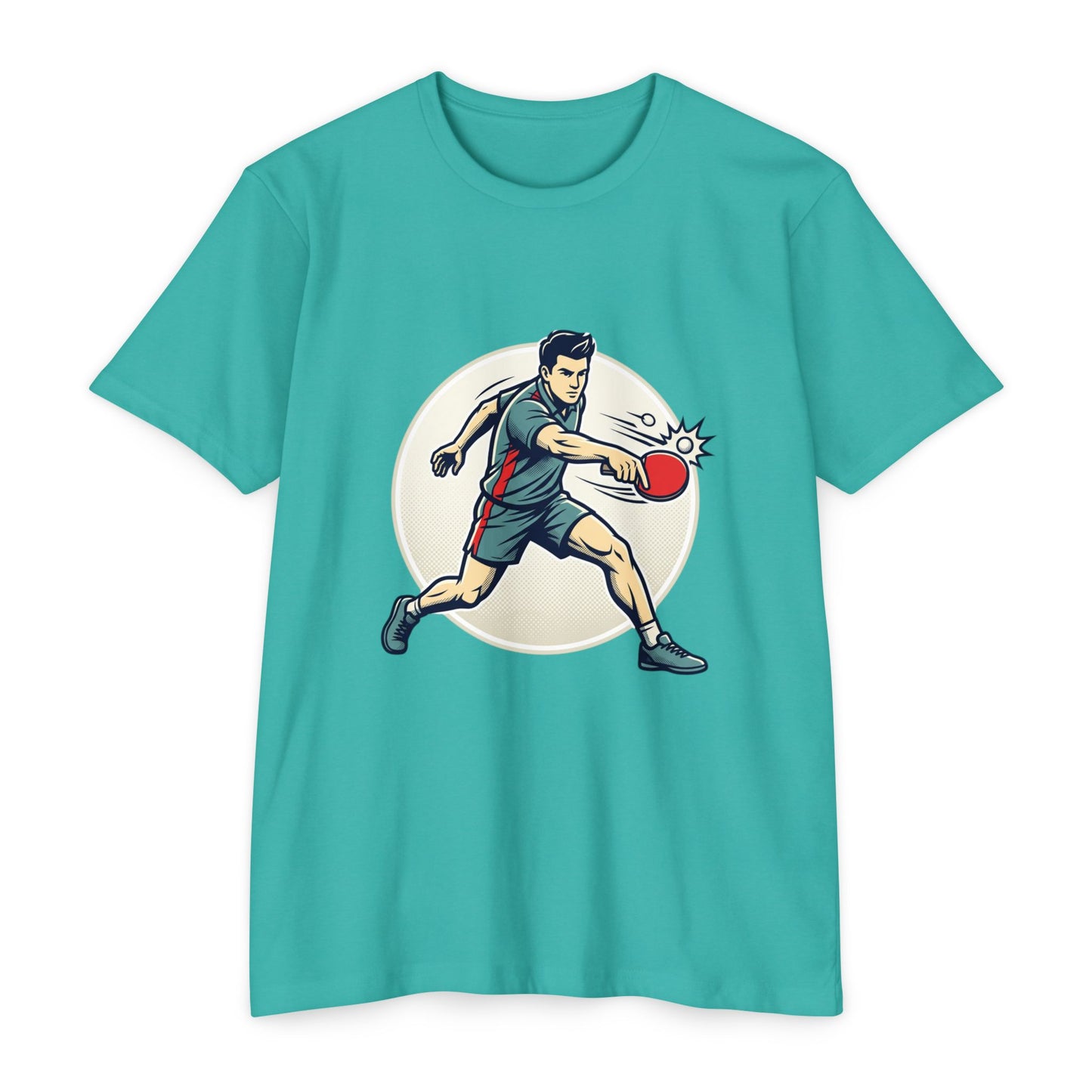 Table Tennis Player Illustration T-Shirt — Ping Pong Athlete Graphic Tee
