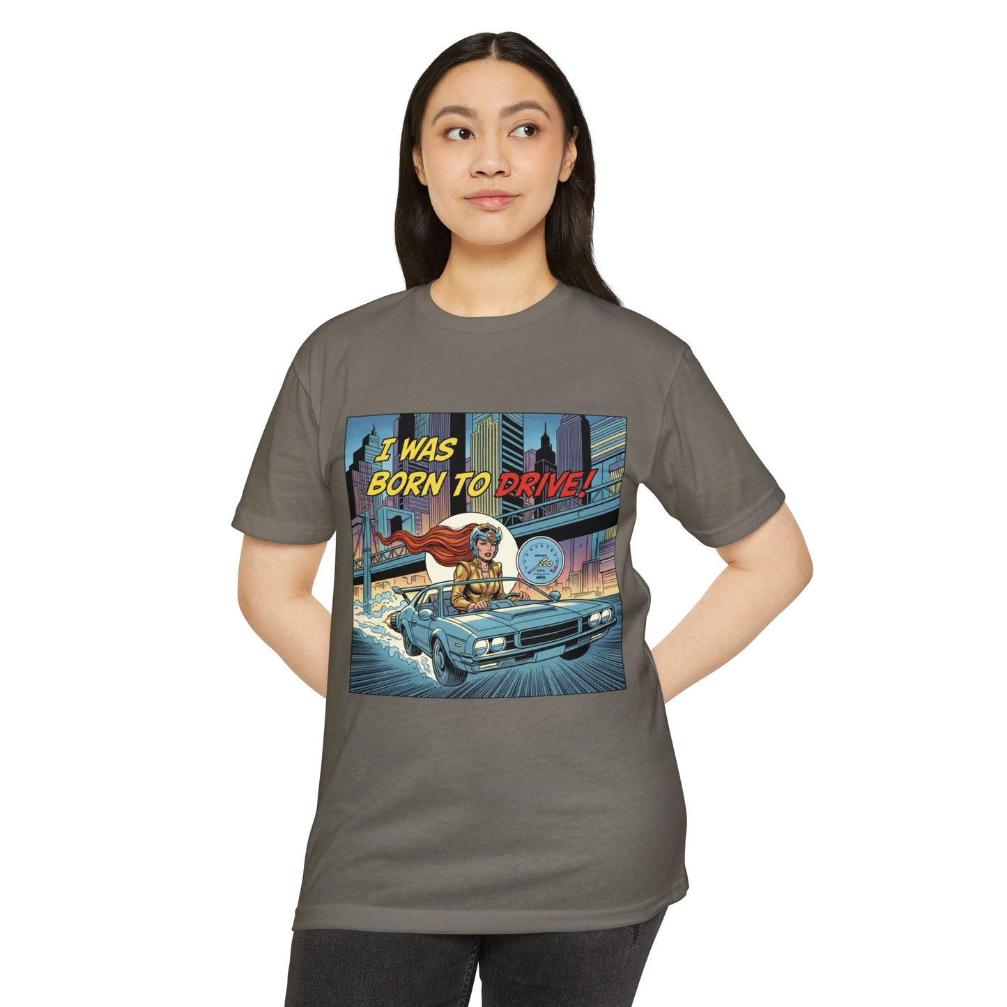 I Was Born to Drive Retro Comic Car T-Shirt