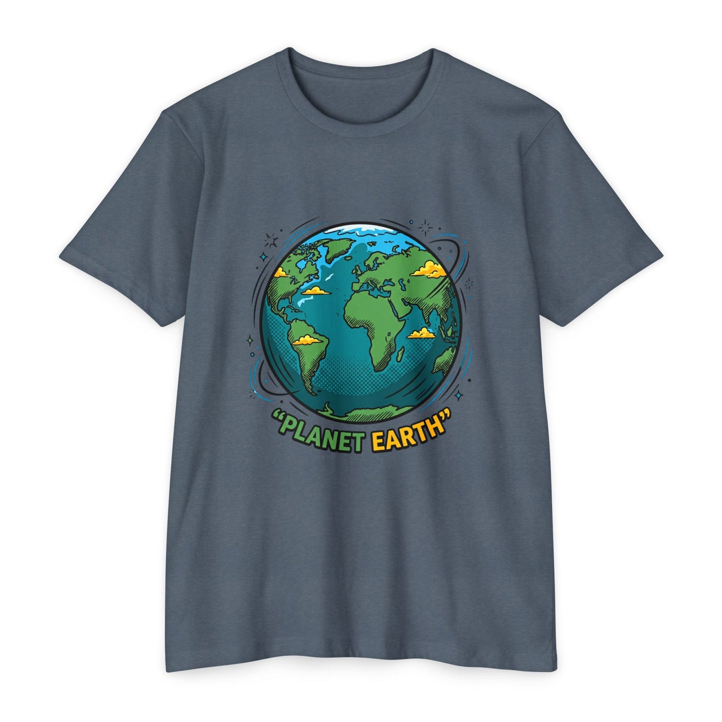 Retro Planet Earth Graphic T-Shirt — Vintage Earth Illustration Tee