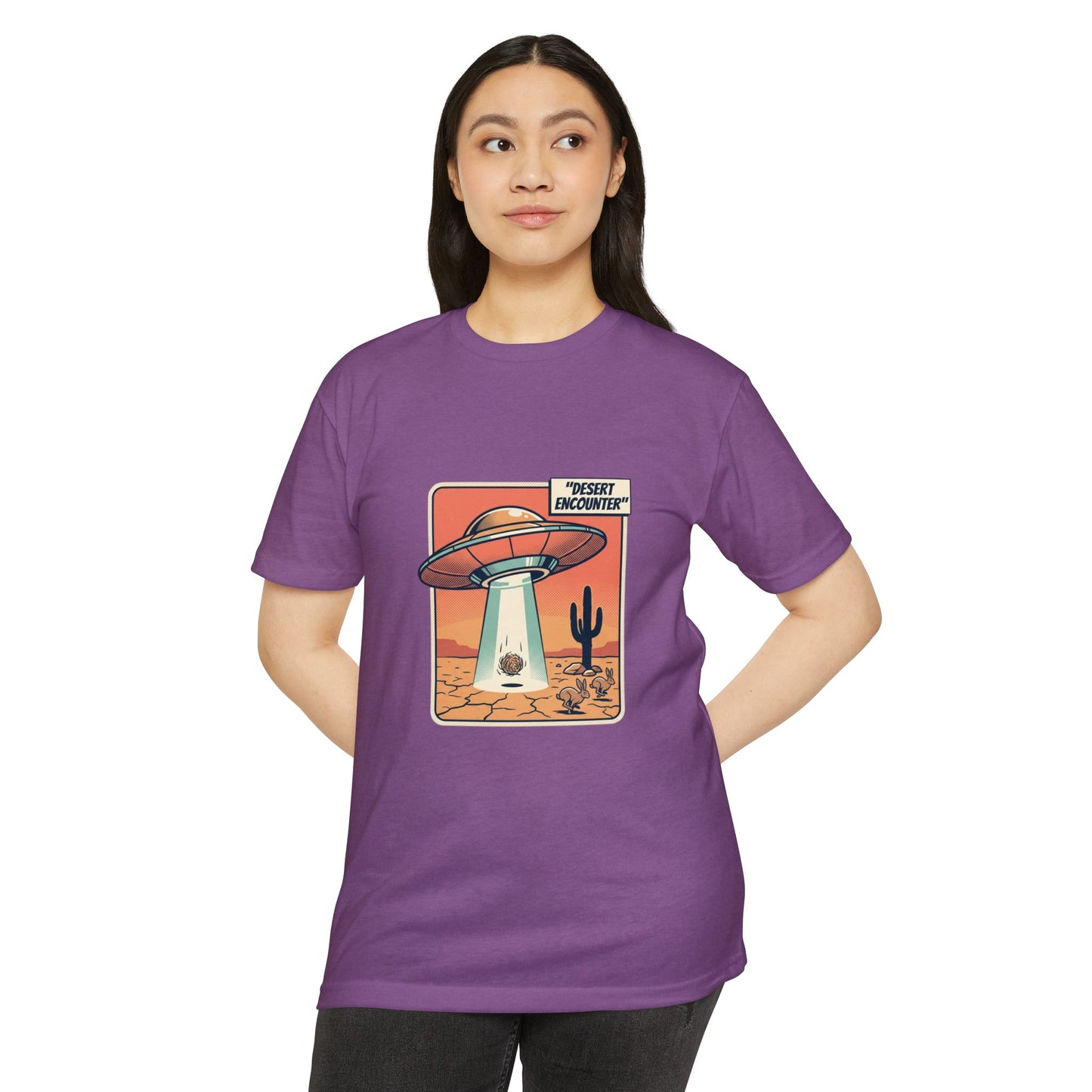 Desert Encounter T-Shirt – Retro UFO Alien Abduction Tee