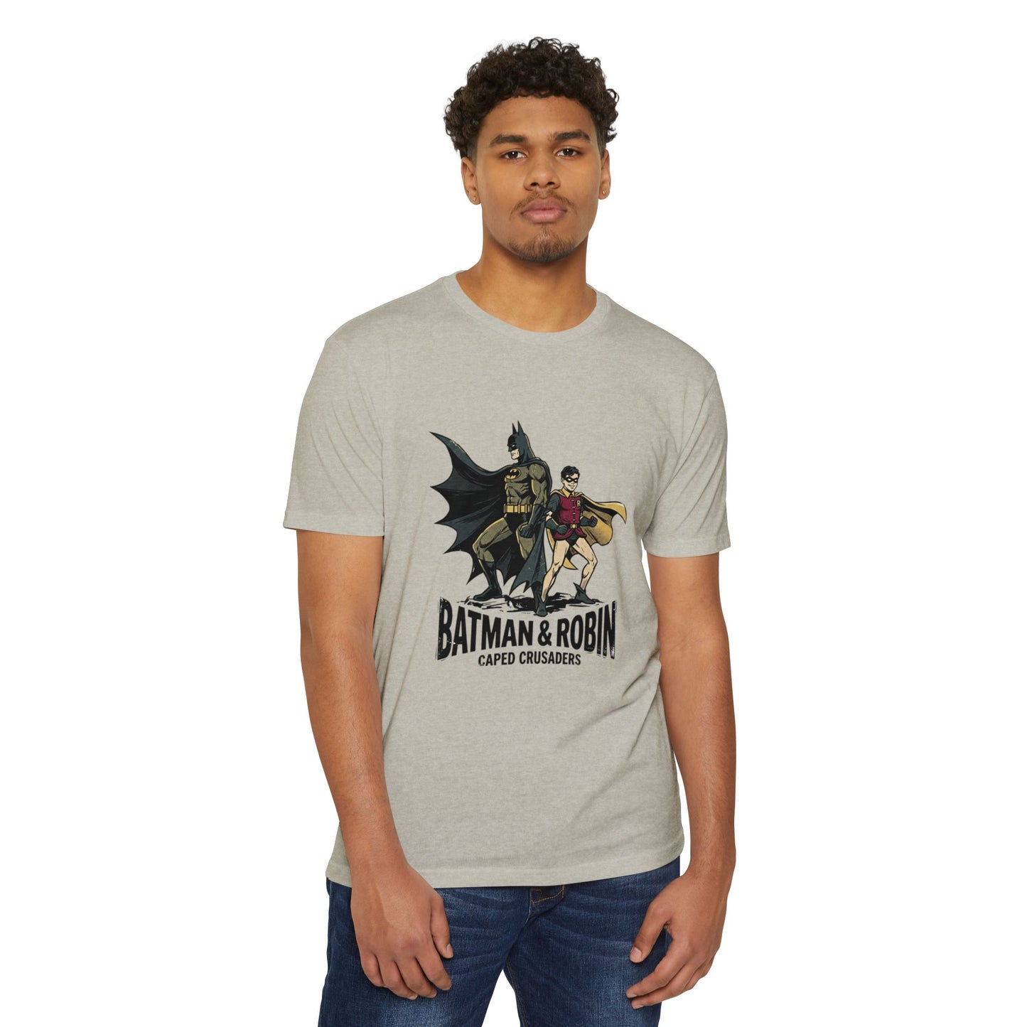 Batman & Robin Caped Crusaders Vintage Superhero T-Shirt