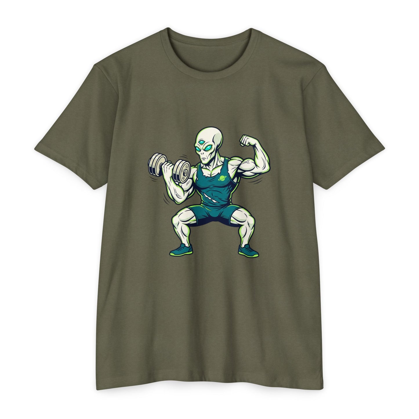 Alien Weightlifter Gym T-Shirt — Fitness Workout Tee