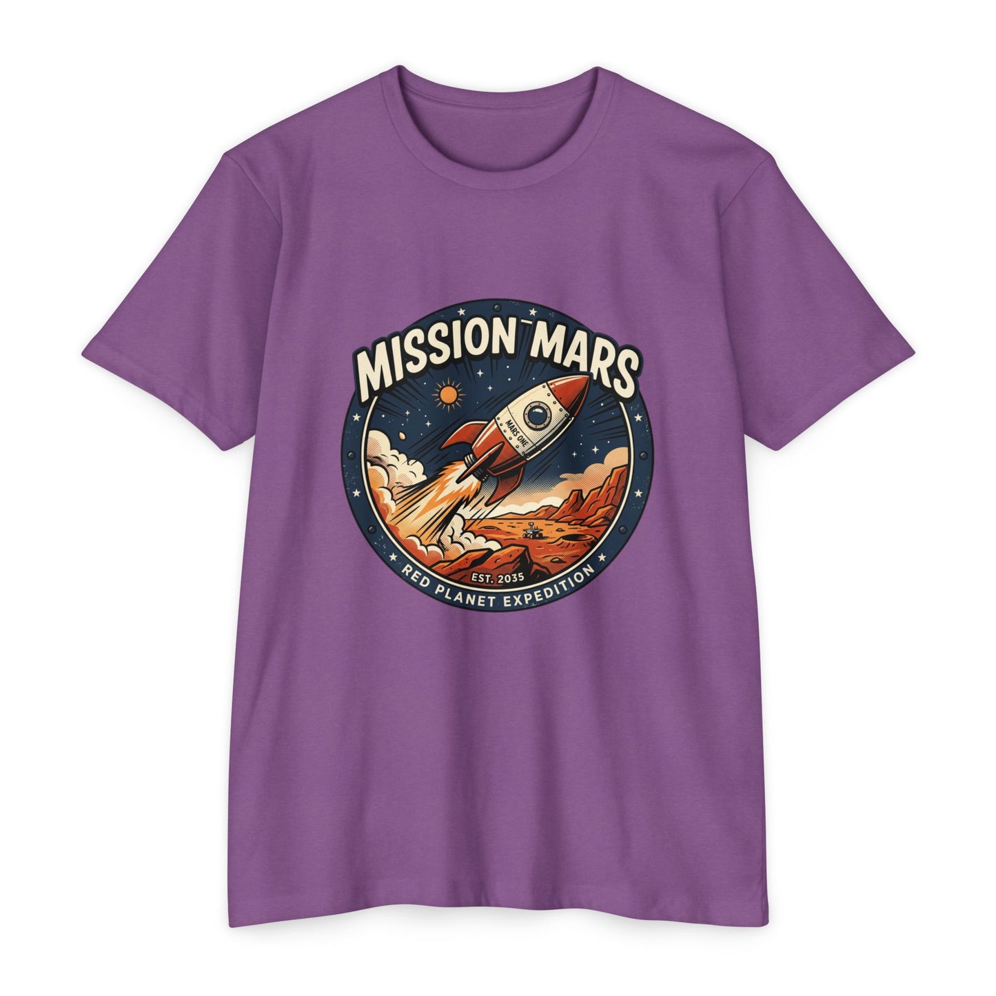 Mission Mars Rocket T‑Shirt — Retro Red Planet Expedition Tee