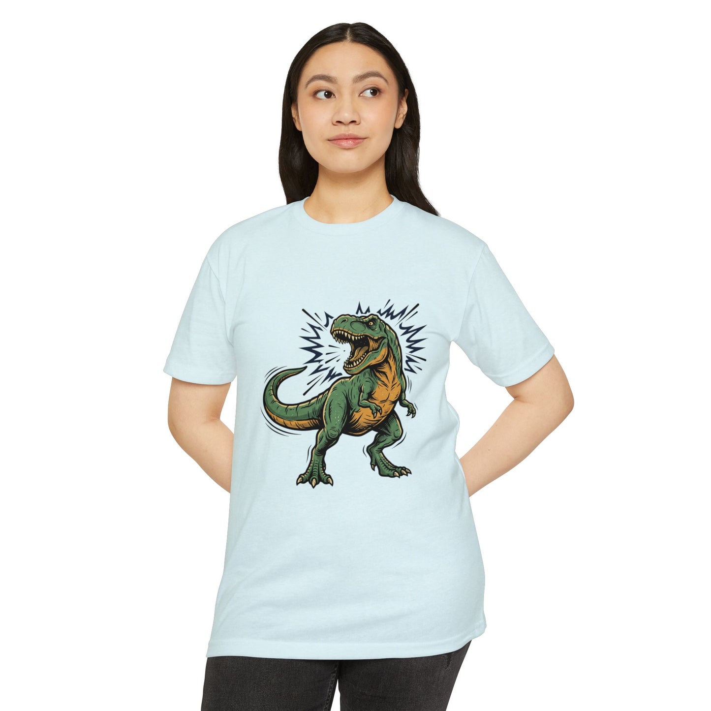 Camiseta — Camiseta retro con ilustración de T-Rex rugiendo